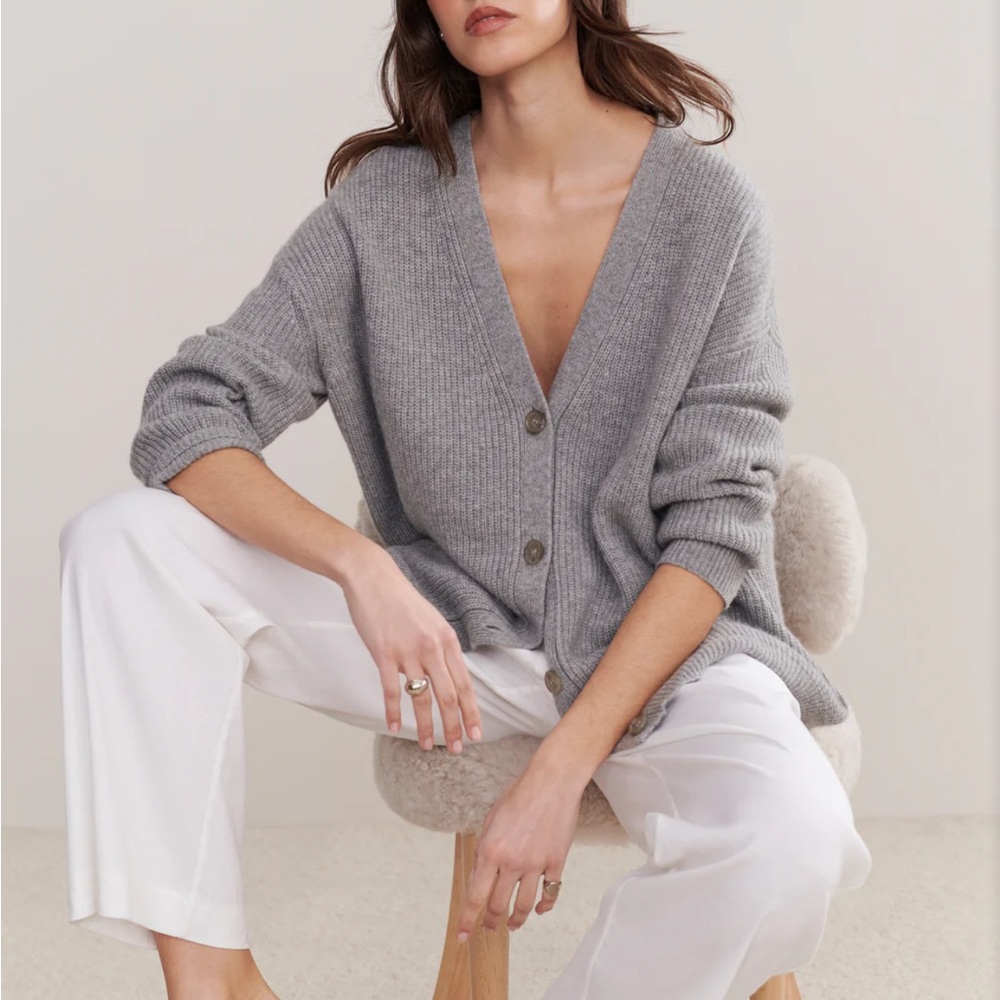 Jenni Kayne Gray Ribbed Cardigan